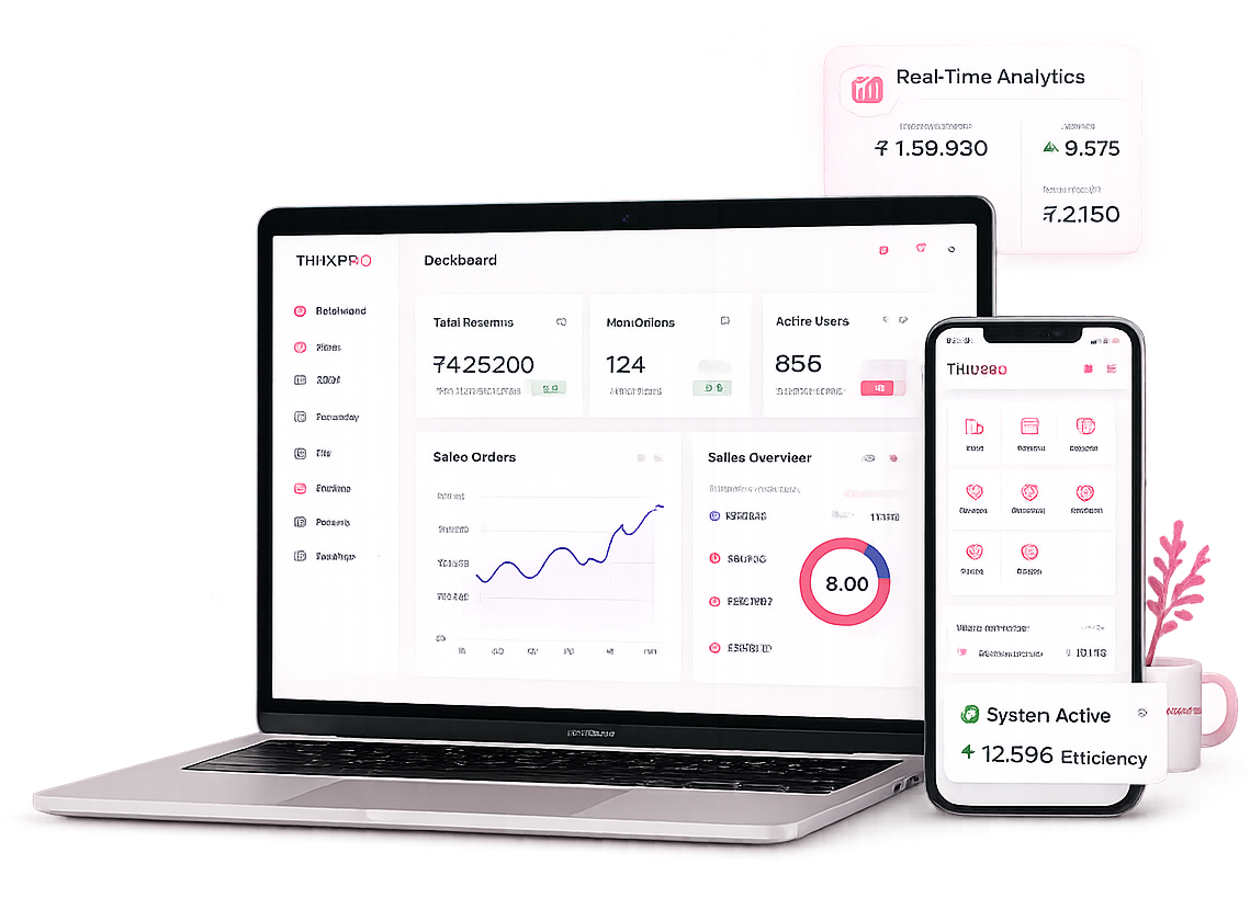 Thixpro ERP Dashboard and Mobile ERP Solutions